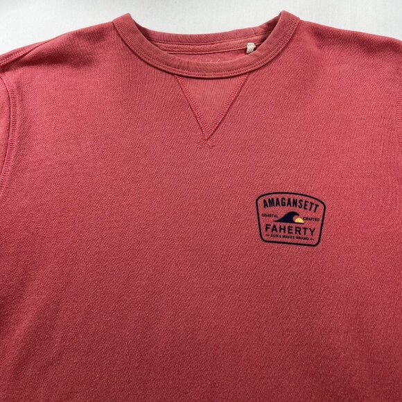 Faherty Amagansett Terry Crewneck Sweatshirt in Faded Flag Size Small Limited Ed - Picture 4 of 11